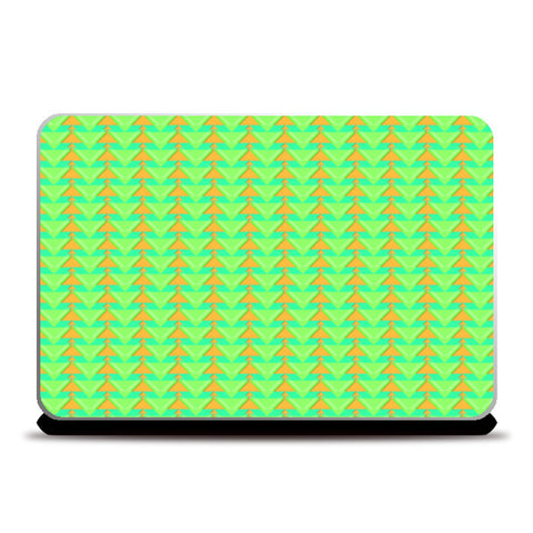 Trippy Triangles | Green orange Laptop Skins