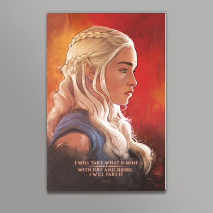 Game of Thrones | Daenerys Targaryen | red Wall Art