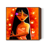 The Fiery Girl Square Art Prints