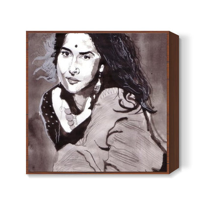 Bollywood superstar Vidya Balan brings out the beauty of traditional attire Square Art Prints