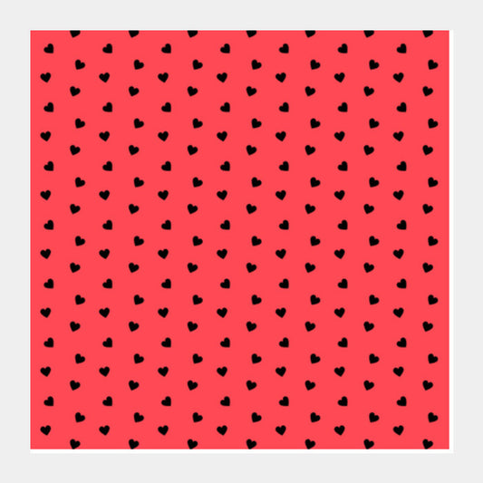 Red and Black Hearts Square Art Prints