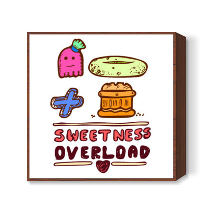 Sweetness Overload (White BG) Square Art Prints