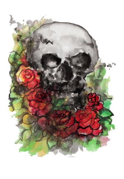 PosterGully Specials, a skull symbolize our morality and deaths relationship to life. Wall Art