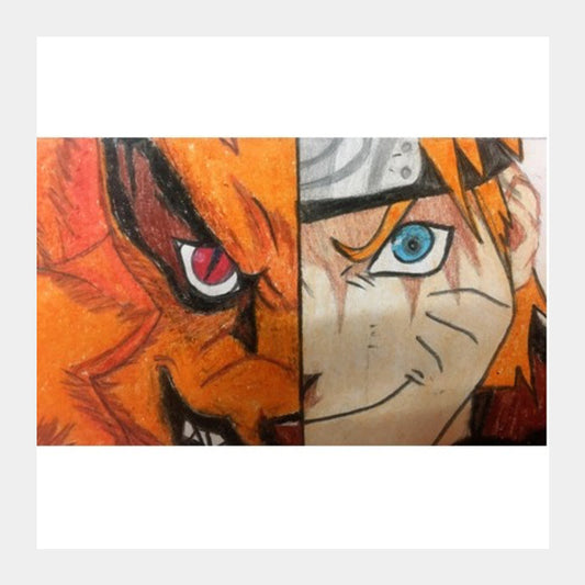 Naruto | Oil Pastel Sketch | Square Art Prints