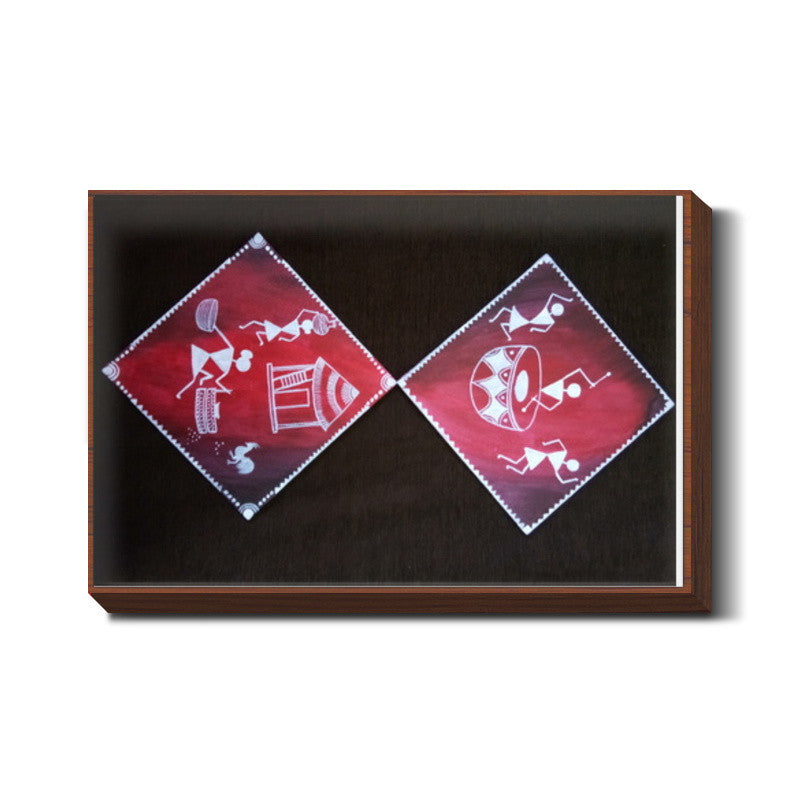 Waarli painting theme on canvas board with acrylic colors Wall Art