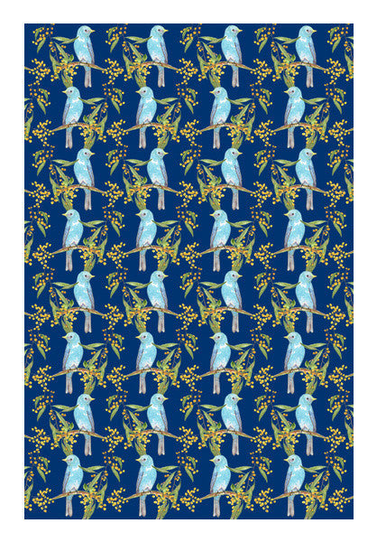 Birds And Flowers Nature Pattern Background Print Art PosterGully Specials