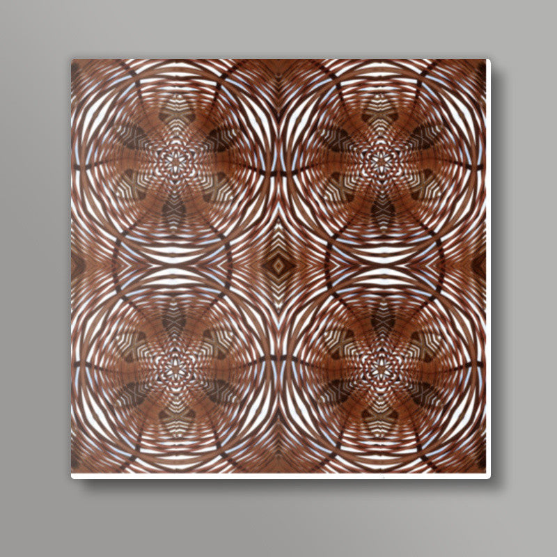 Wooden Architecture 3D Pattern Interior Decor Design Illustration Square Art Prints
