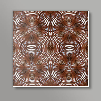 Wooden Architecture 3D Pattern Interior Decor Design Illustration Square Art Prints