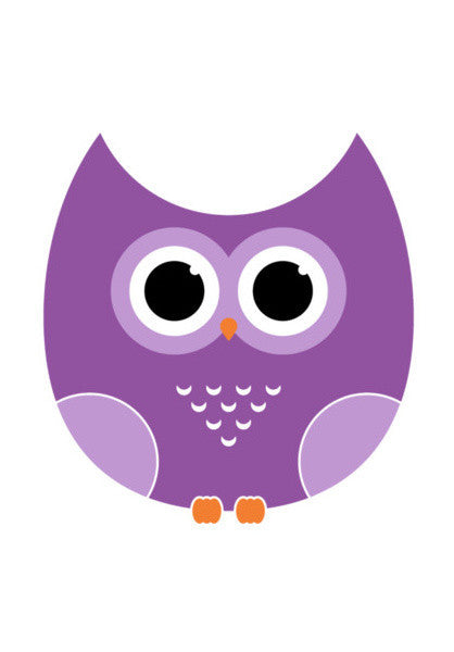 Purple Cute Owl Cartoon Art PosterGully Specials