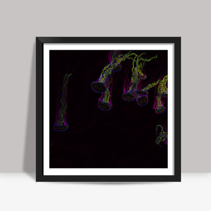 Glowing Jelly Fish Square Art Prints