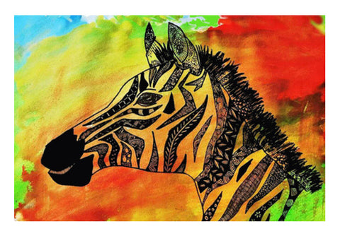Rainbow Zebra Zentangle Art Art PosterGully Specials