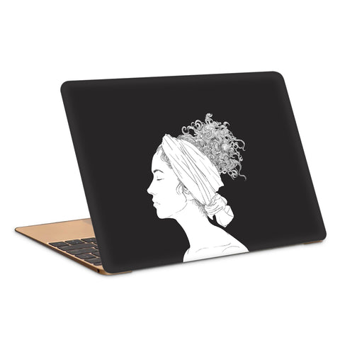 Calm Face Curly Hair Artwork Laptop Skin