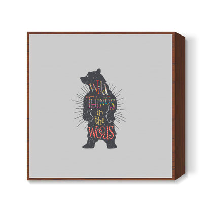 Wild Things in the Woods Square Art Prints