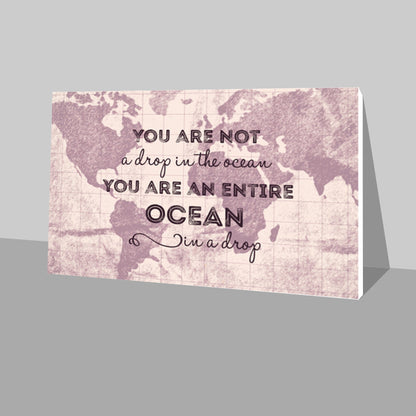 Motivational Quote World Map Stick Ons