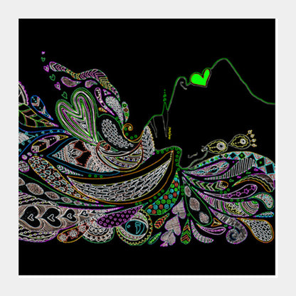 Gypsy in Neon Square Art Prints