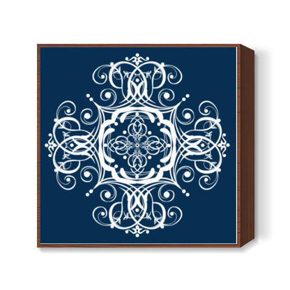 Blue Ornamental Decorative Design  Square Art Prints