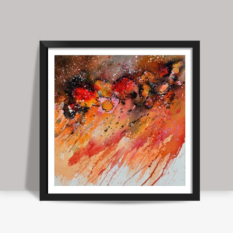 abstract red galaxy Square Art Prints