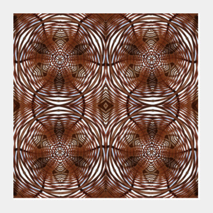 Wooden Architecture 3D Pattern Interior Decor Design Illustration Square Art Prints