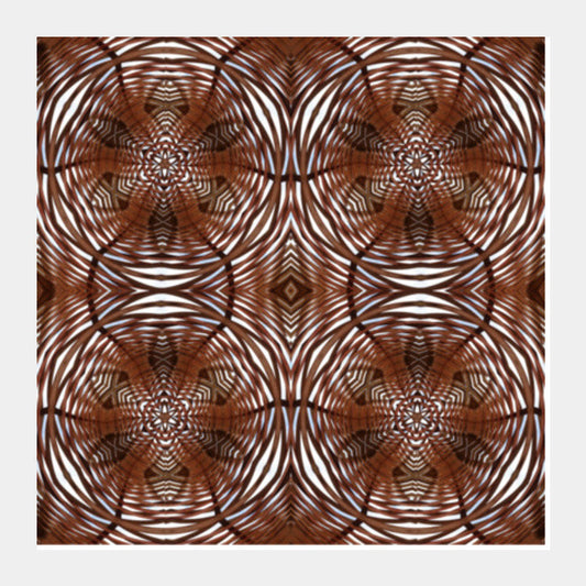 Wooden Architecture 3D Pattern Interior Decor Design Illustration Square Art Prints