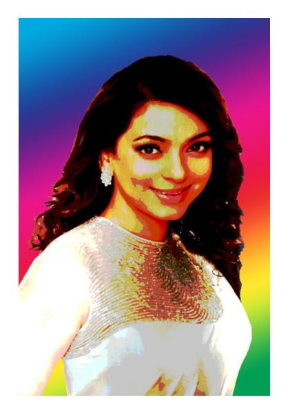 PosterGully Specials, Juhi Chawla Bollywood Actress Artwork Poster Wall Art