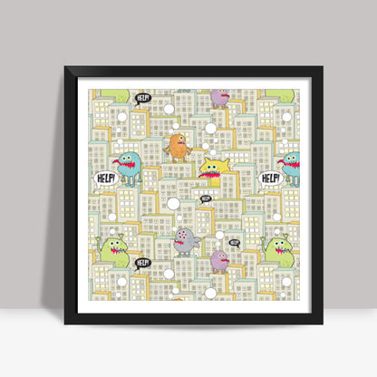 MONSTER ATTACK Square Art Prints