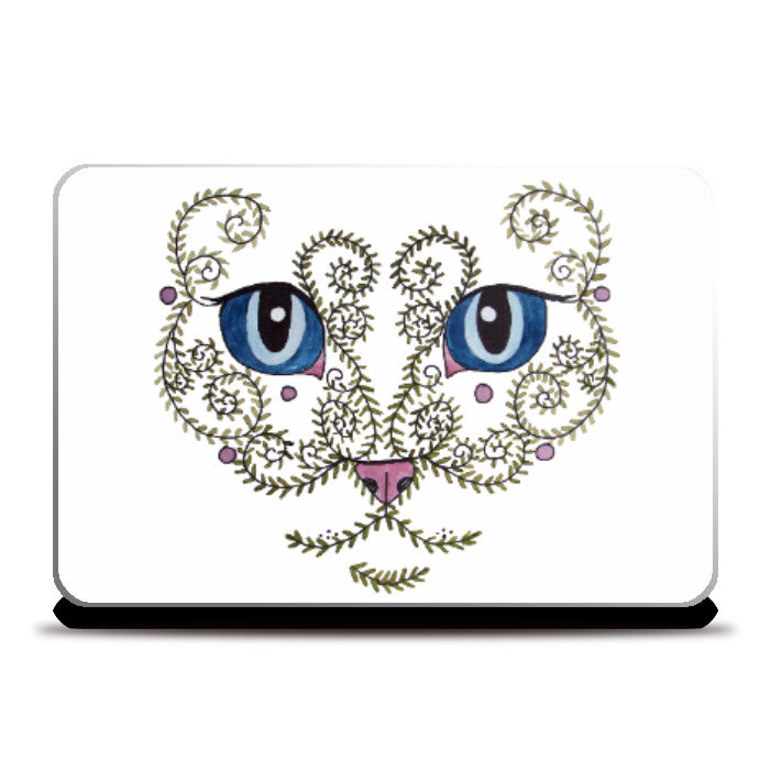 Laptop Skins, Big Eyes Cat Face Design Laptop Skin