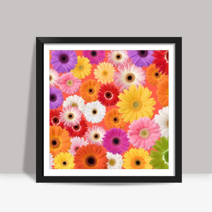 Flowers everywhere Square Art Prints