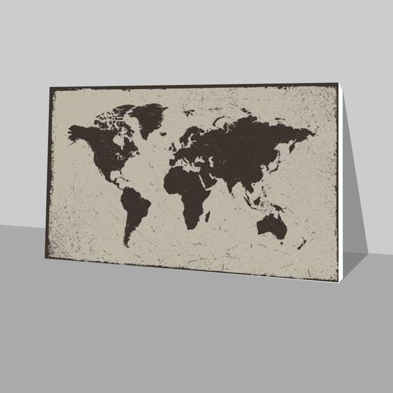 Deep Black Tropical World Map Stick Ons