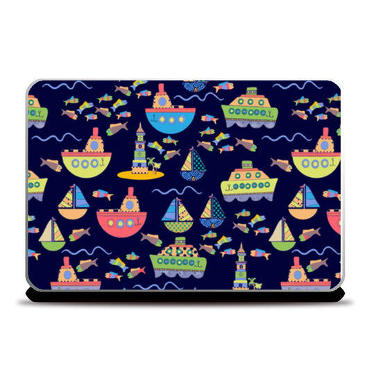 City Floating With Fish Laptop Skins