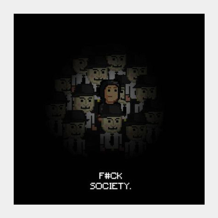 Fuck Society Mr Robot Themed 8bit Design Square Art Prints