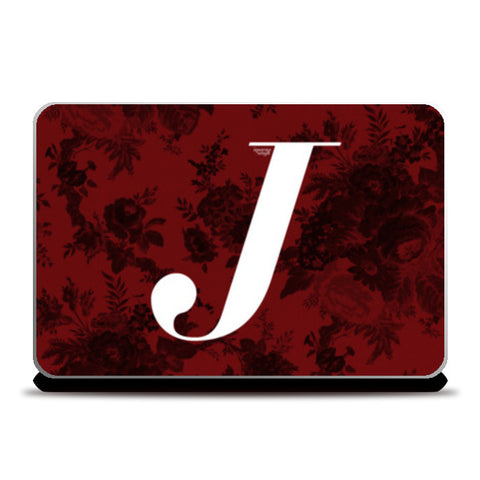 J Letter, Literary Print (Dark) Laptop Skins