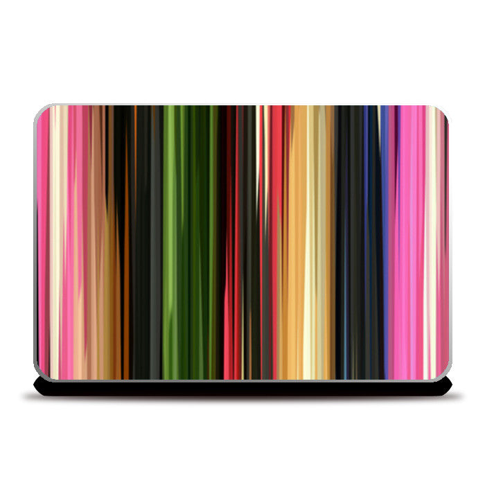 Multicolored Abstract Vertical Stripes Retro Pattern Laptop Skins