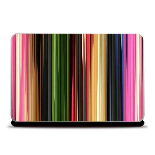 Multicolored Abstract Vertical Stripes Retro Pattern Laptop Skins