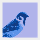 Square Art Prints, Abstract Sparrow blue Square Art