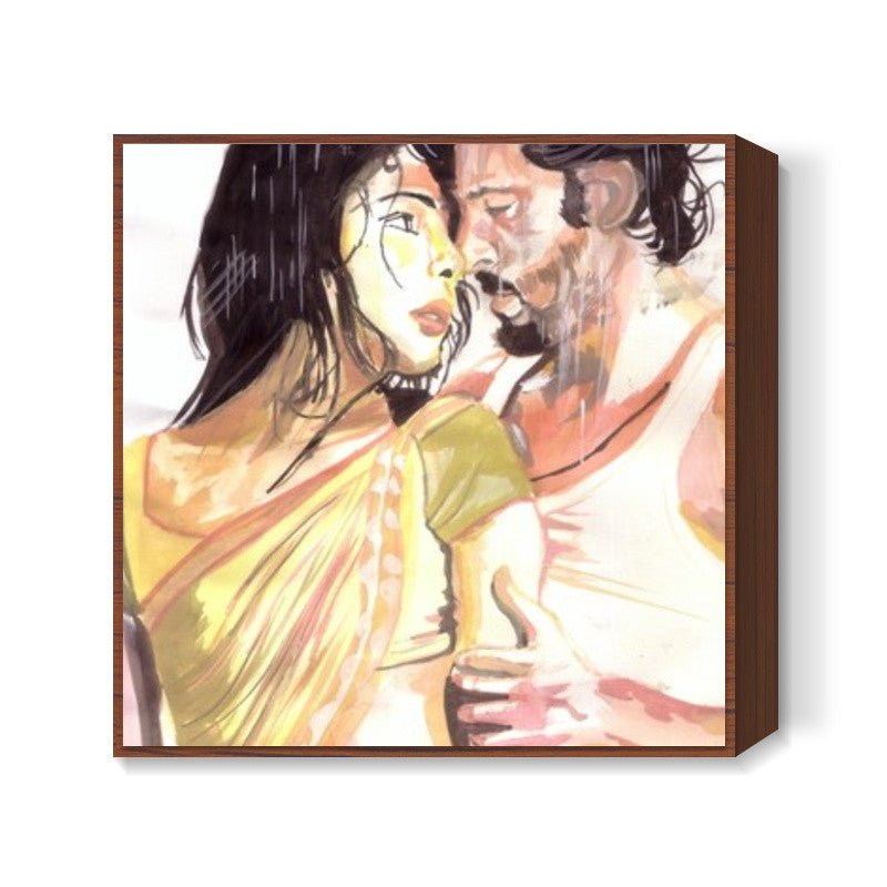 Superstars Hrithik Roshan and Priyanka Chopra - Love for the moment, and a moment for love Square Art Prints