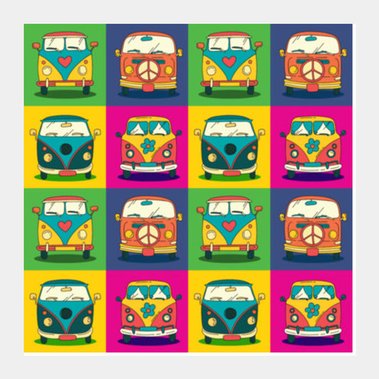 Retro Pop Square Art Prints