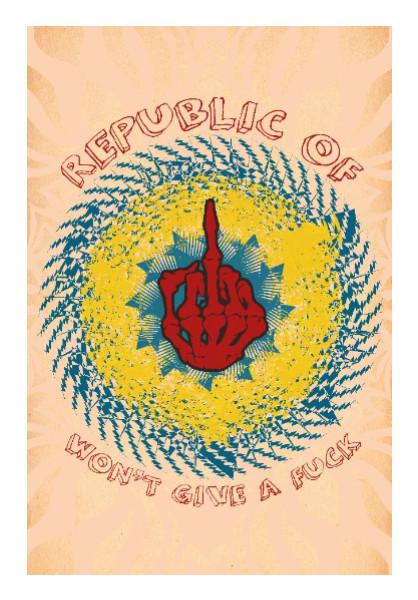 PosterGully Specials, Republic of Won't Give A Fuck Wall Art | Rishabh Bhargava | PosterGully Specials, - PosterGully