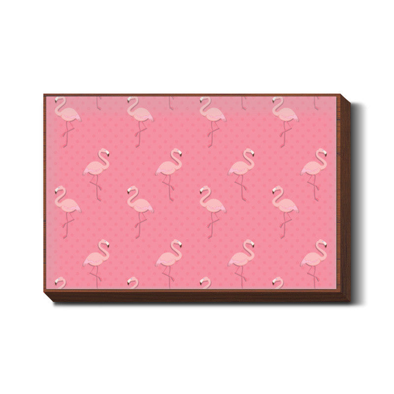 Pink - Dots with Flamingo  Wall Art