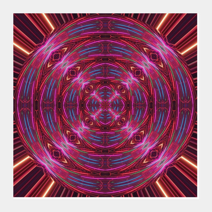 Abstract Kaleidoscopic Fractal Mandala Motion Design Background Square Art Prints