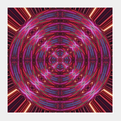 Abstract Kaleidoscopic Fractal Mandala Motion Design Background Square Art Prints