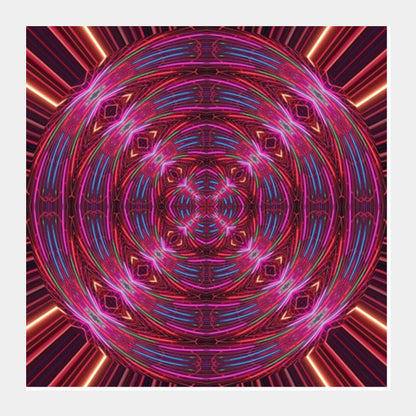 Abstract Kaleidoscopic Fractal Mandala Motion Design Background Square Art Prints