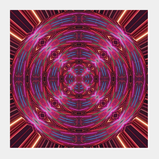 Abstract Kaleidoscopic Fractal Mandala Motion Design Background Square Art Prints