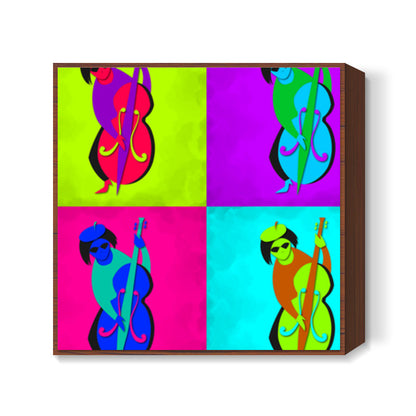 Jazz Man - Double Bass Square Art Prints