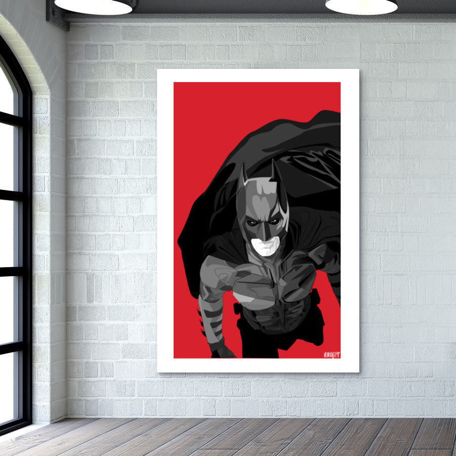 Batman Dark Knight red black Wall Art