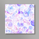 Blue Floral Watercolor Square Art Prints
