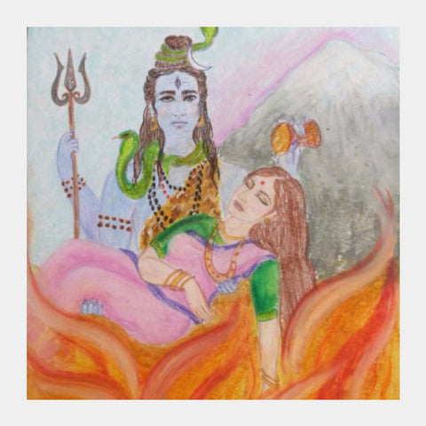 Square Art Prints, Shiva and Sati Square Art | artist:Lalitavv, - PosterGully