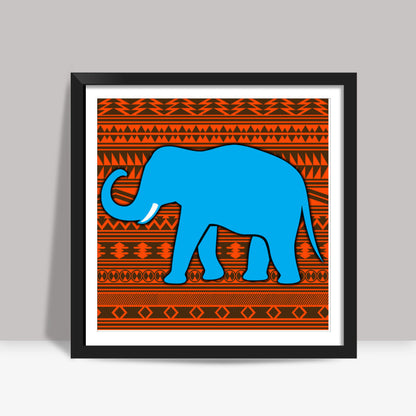 Blue Elephant Square Art Prints