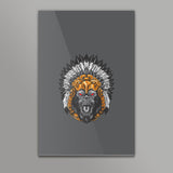 Gorilla Wearing Aztec Headdress Metal Prints