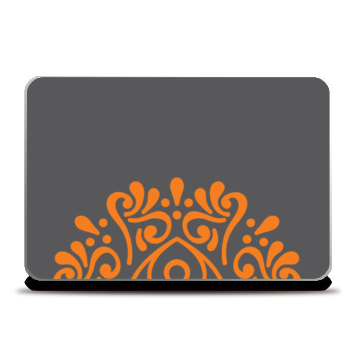 orange mandala Laptop Skins