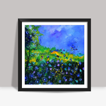 Blue cornflowers 5671 Square Art Prints